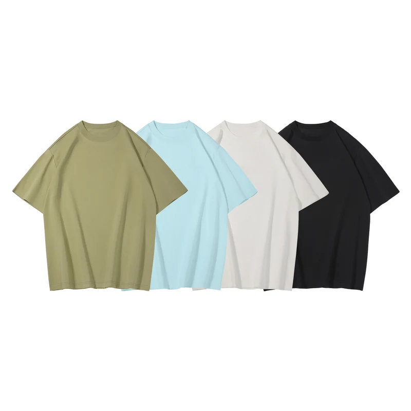 Herren Oversize-T-Shirt aus schwerem Baumwolljersey mit überschnittener Schulter und verstärktem Rundhalsausschnitt Drune