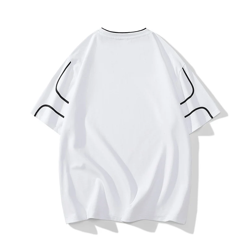 Herren Oversize-T-Shirt aus Baumwollmix mit Kontrastpaspelierung und Dropped-Shoulder Drune
