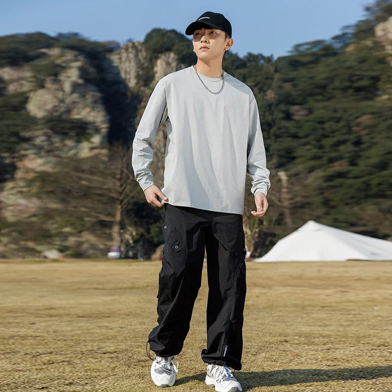 Herren Oversize-Sweatshirt aus Baumwollmix mit Rundhalsausschnitt und gerippten Bündchen Drune