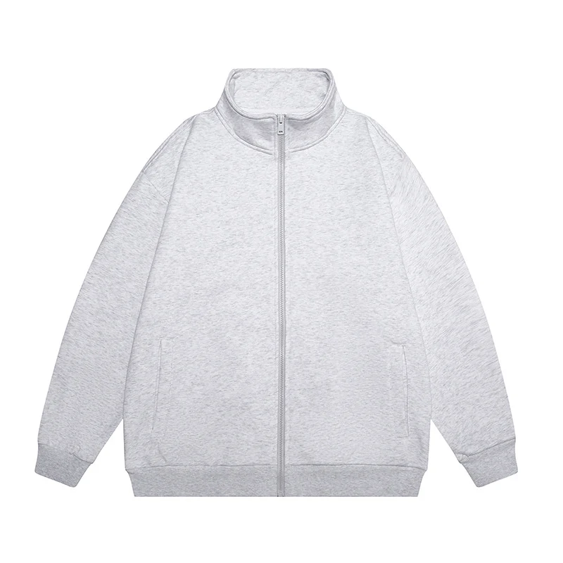 Herren Oversize Sweatjacke mit Stehkragen, durchgehendem Reißverschluss und geripptem Saum Drune