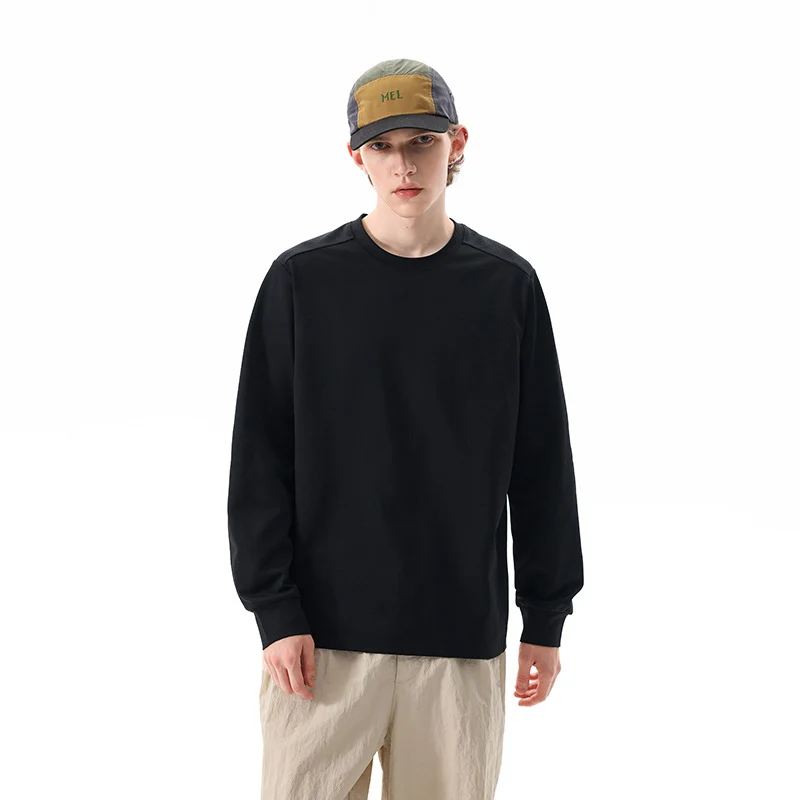 Herren Oversize-Langarmshirt aus schwerem Baumwolljersey mit Rundhalsausschnitt und gerippten Bündchen Drune