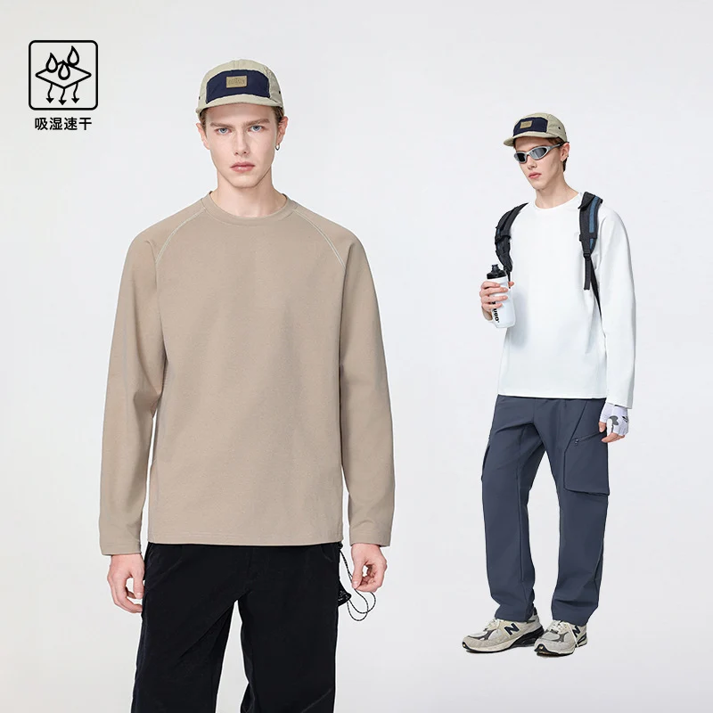 Herren Oversize-Langarm-Sweatshirt mit Raglanärmeln und abgerundetem Saum Drune