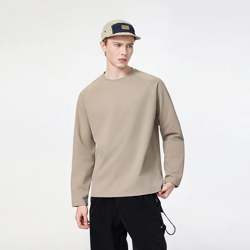Herren Oversize-Langarm-Sweatshirt mit Raglanärmeln und abgerundetem Saum Drune
