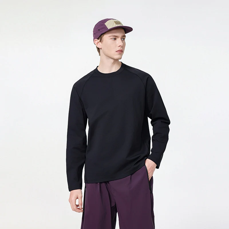 Herren Oversize-Langarm-Sweatshirt mit Raglanärmeln und abgerundetem Saum Drune