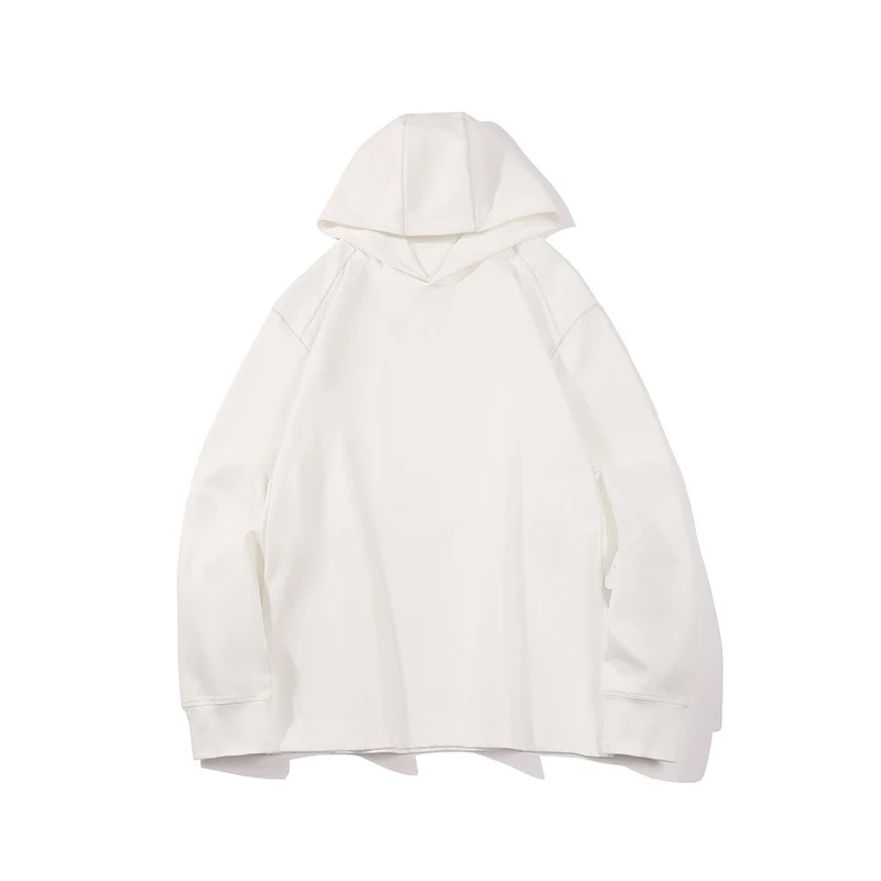 Herren Oversize-Kapuzenpullover aus schwerem Baumwolljersey mit Raglanärmeln und sichtbaren Kontrastnähten Drune