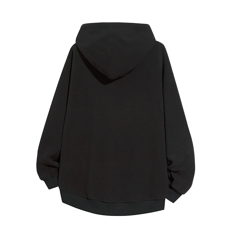 Herren Oversize-Kapuzenjacke mit kariert gefütterter Innenseite, Reißverschluss und Kängurutaschen Drune