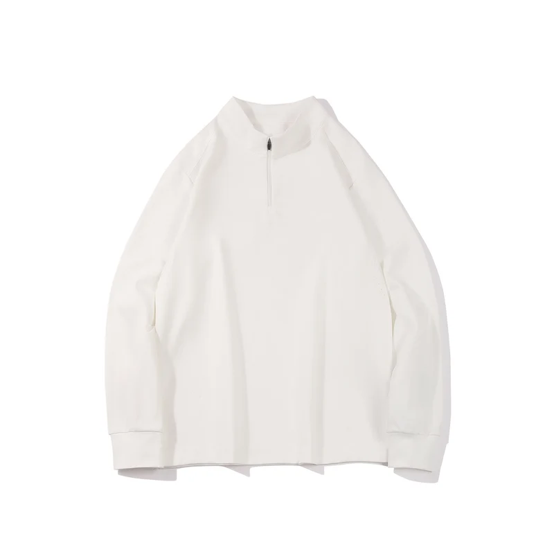 Herren Oversize Halbzip-Sweatshirt mit Stehkragen und seitlichen Reißverschlusstaschen Drune