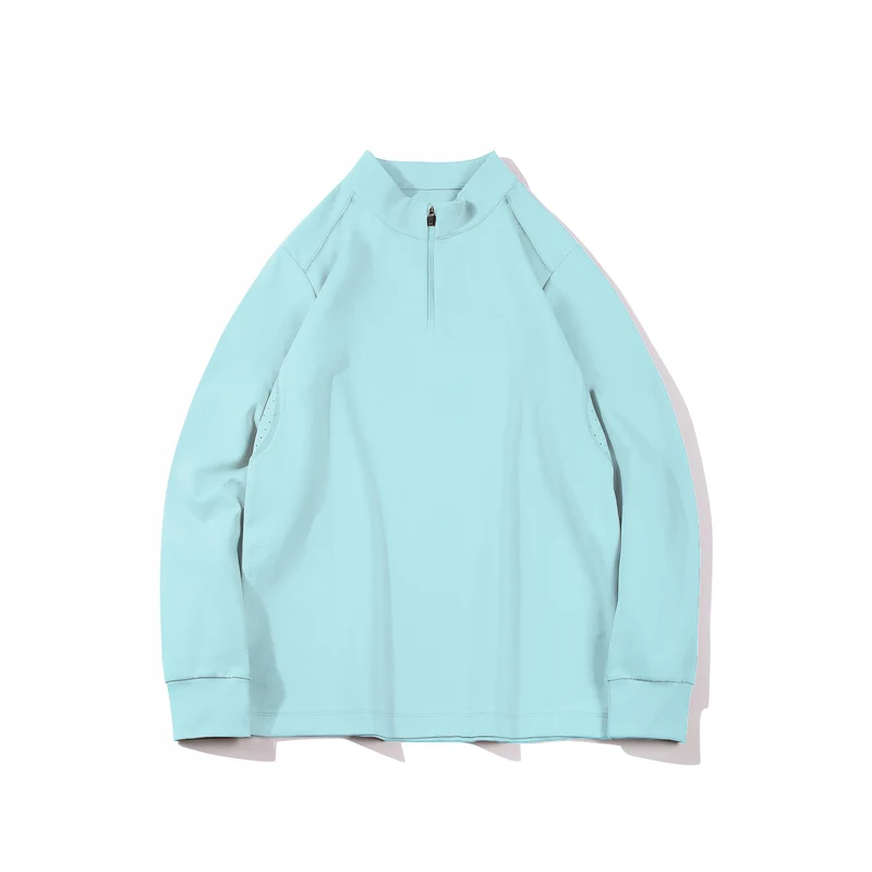 Herren Oversize Halbzip-Sweatshirt mit Stehkragen und seitlichen Reißverschlusstaschen Drune