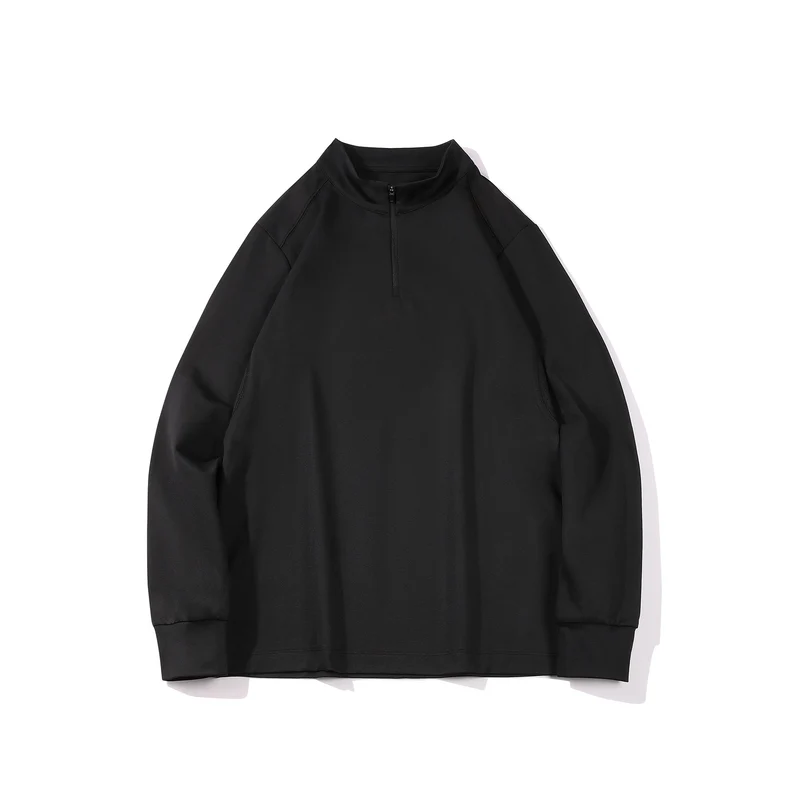 Herren Oversize Halbzip-Sweatshirt mit Stehkragen und seitlichen Reißverschlusstaschen Drune