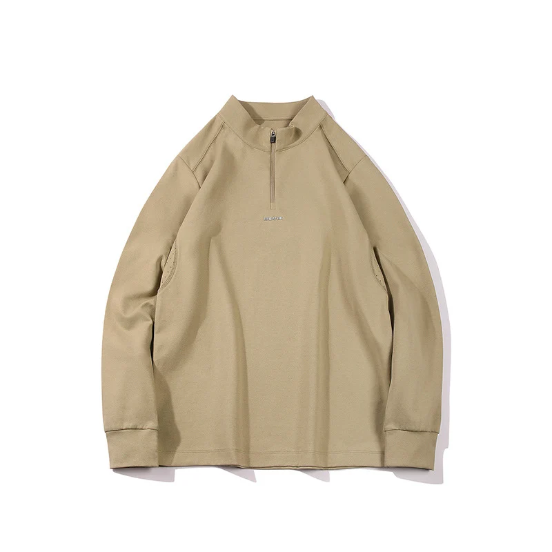 Herren Oversize-Halbzip-Sweatshirt mit Stehkragen, Raglanärmeln und seitlichen Eingrifftaschen Drune