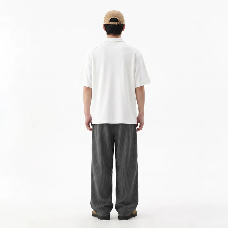 Herren Oversize-Halbzip-Polo mit technischem Jersey und verlängertem Rückensaum Drune