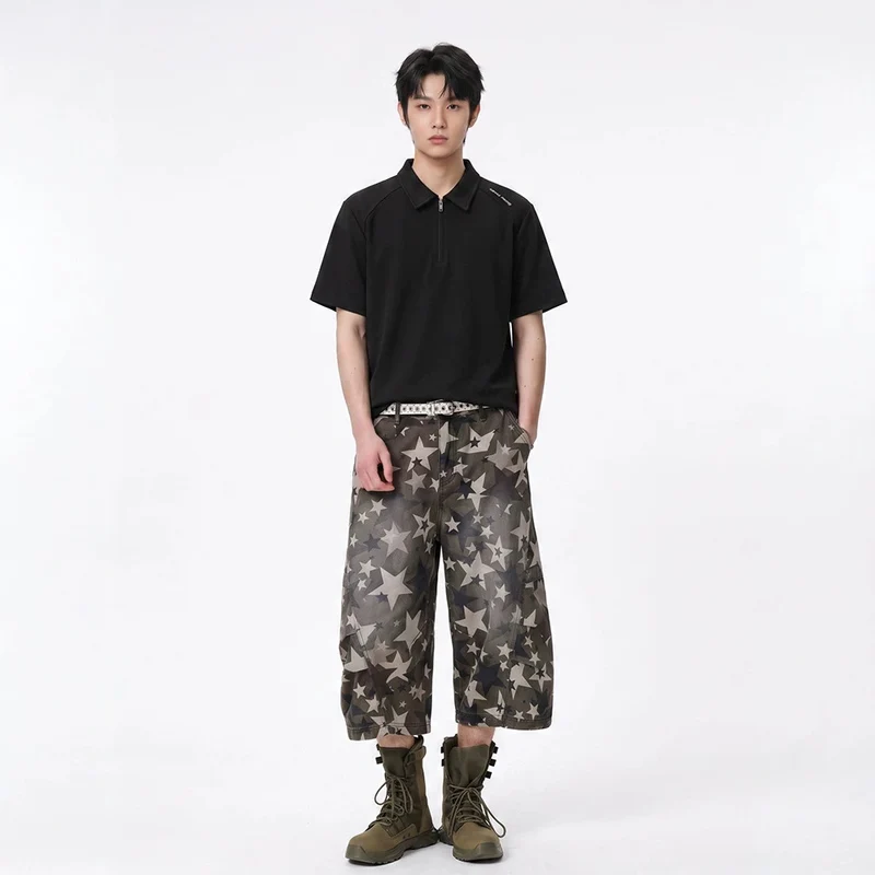 Herren Oversize-Halbzip-Polo mit technischem Jersey und verlängertem Rückensaum Drune