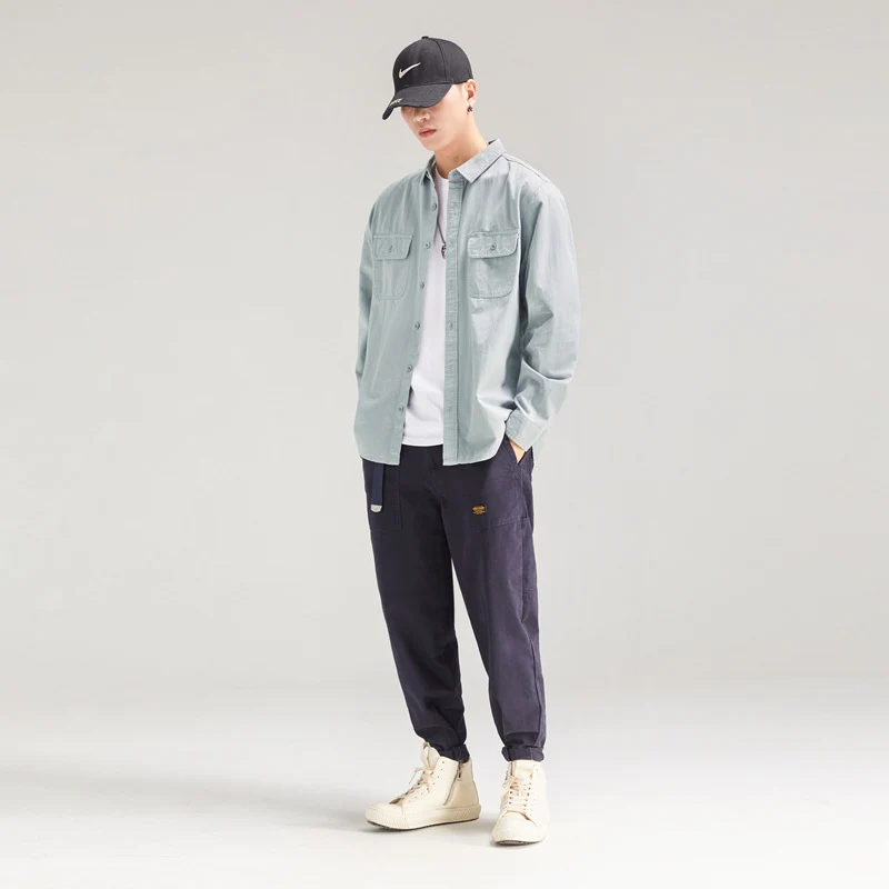 Herren Overshirt aus Baumwoll‑Twill mit Pattentaschen und Relaxed‑Fit Drune
