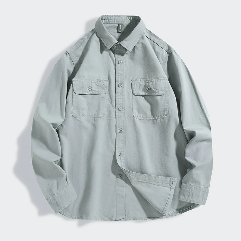 Herren Overshirt aus Baumwoll‑Twill mit Pattentaschen und Relaxed‑Fit Drune