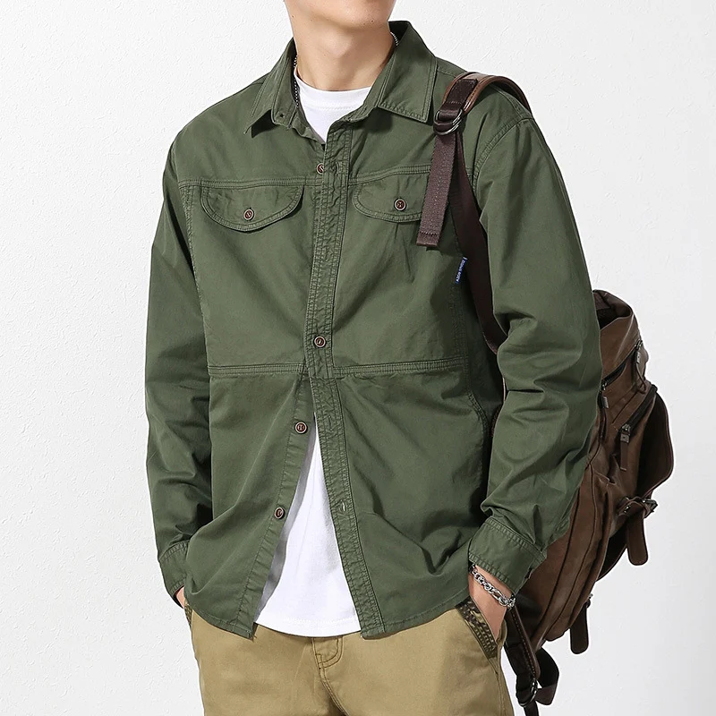 Herren Overshirt aus Baumwoll-Twill mit Brustklappen und entspanntem Regular-Fit Drune