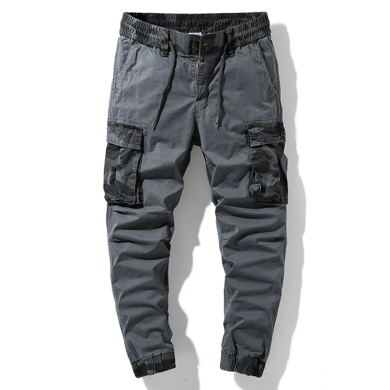 Herren Outdoor‑Cargohose im Joggerstil mit Camouflage‑Kontrast, ergonomischen Knieabnähern und elastischem Komfortbund Drune