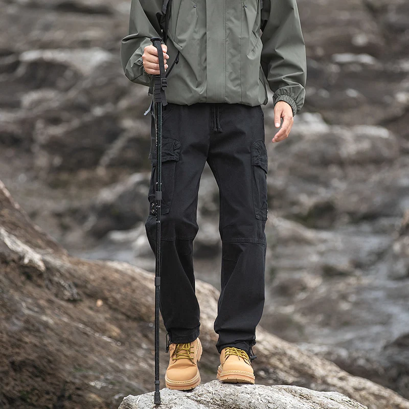 Herren Outdoor-Cargo-Hose mit verstellbarem Tunnelzugbund, Knieverstärkung und Mehrfachtaschen Drune