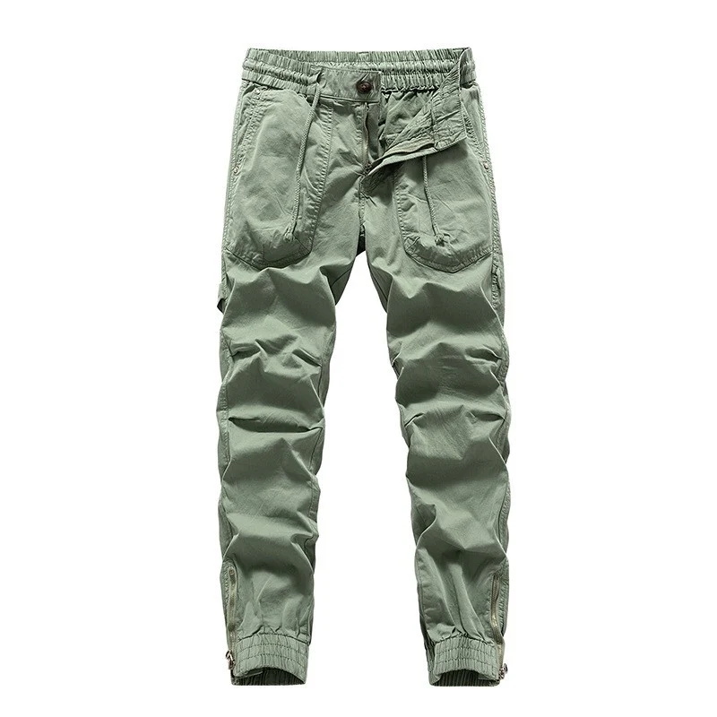 Herren Outdoor-Arbeitshose im Joggerstil mit elastischem Komfortbund, aufgesetzten Rundtaschen und Knöchelreißverschluss Drune
