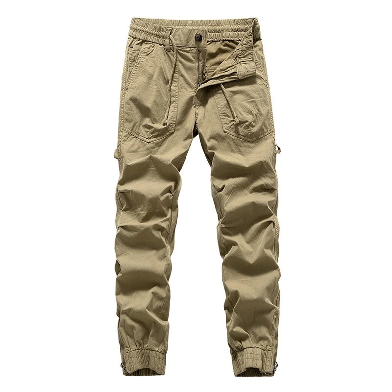 Herren Outdoor-Arbeitshose im Joggerstil mit elastischem Komfortbund, aufgesetzten Rundtaschen und Knöchelreißverschluss Drune