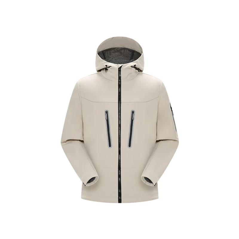 Herren Multifunktions-Softshelljacke mit ergonomischem Wetterschutz, verstellbarer Kapuze und senkrechten Reißverschlusstaschen Drune