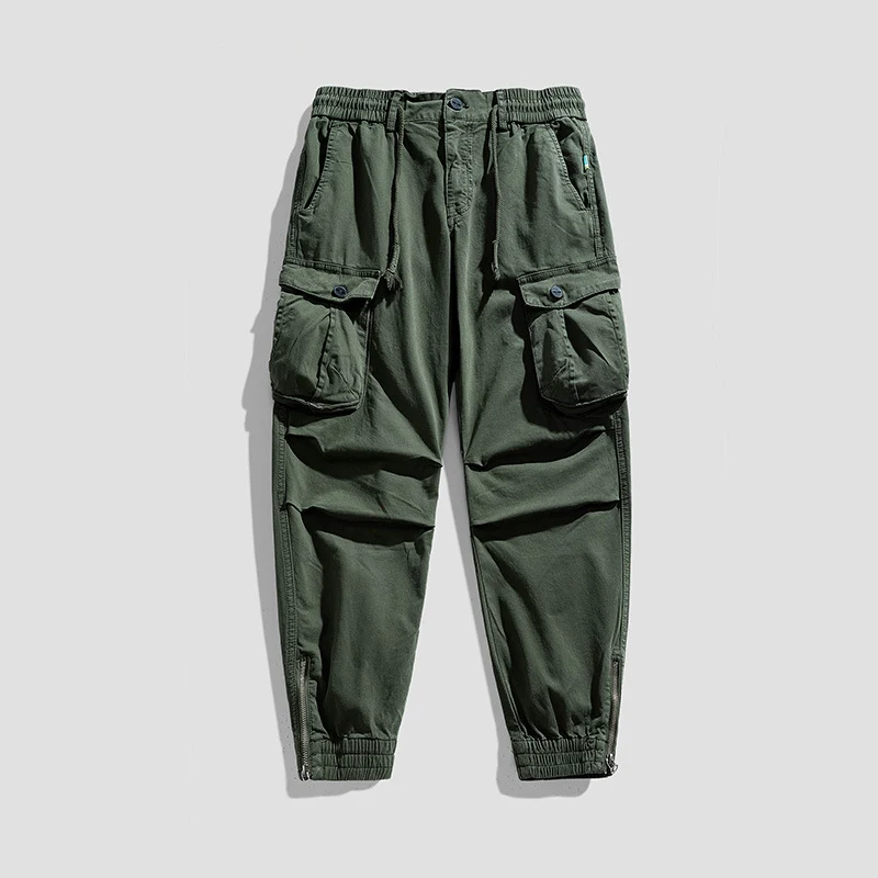 Herren Multifunktionale Zip‑Cargo‑Jogginghose mit Knieabnähern und elastischem Tunnelzugbund Drune