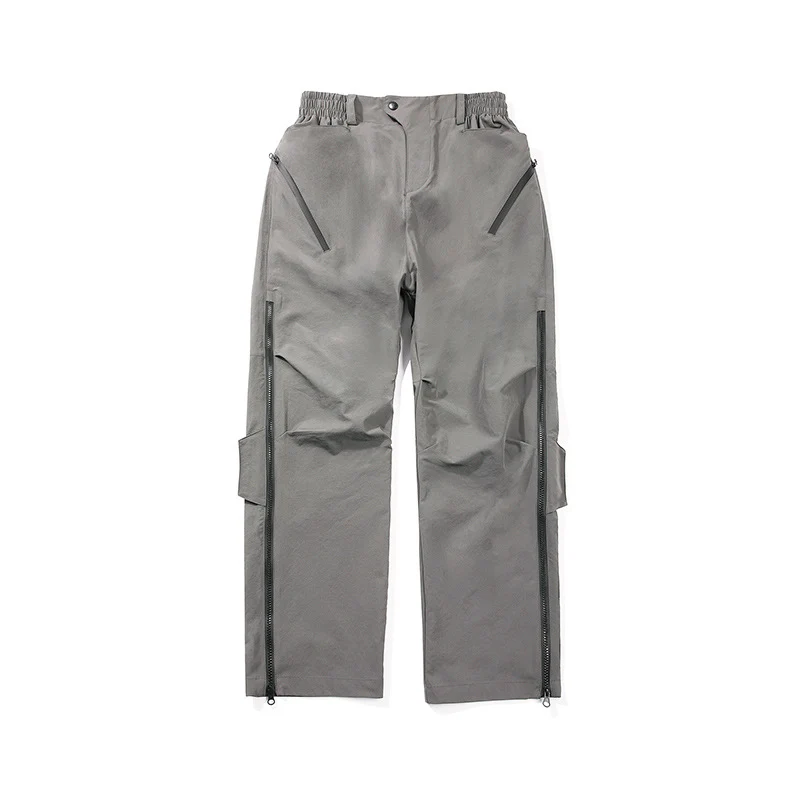Herren Multifunktionale Tech‑Cargo‑Hose mit seitlichen Zippern, elastischem Bund und taktischen Pattentaschen Drune