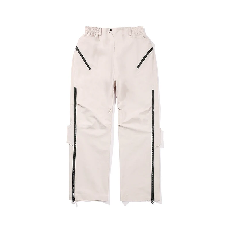 Herren Multifunktionale Tech‑Cargo‑Hose mit seitlichen Zippern, elastischem Bund und taktischen Pattentaschen Drune