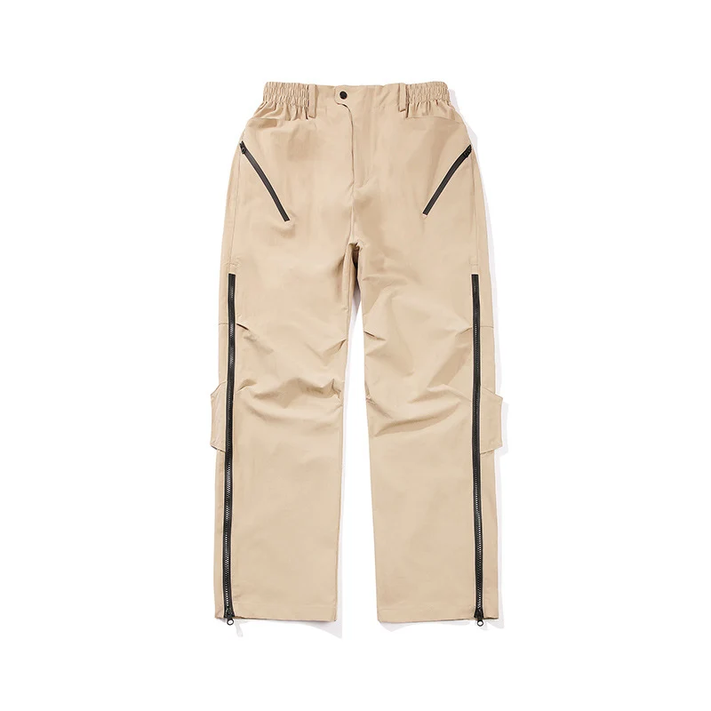 Herren Multifunktionale Tech‑Cargo‑Hose mit seitlichen Zippern, elastischem Bund und taktischen Pattentaschen Drune