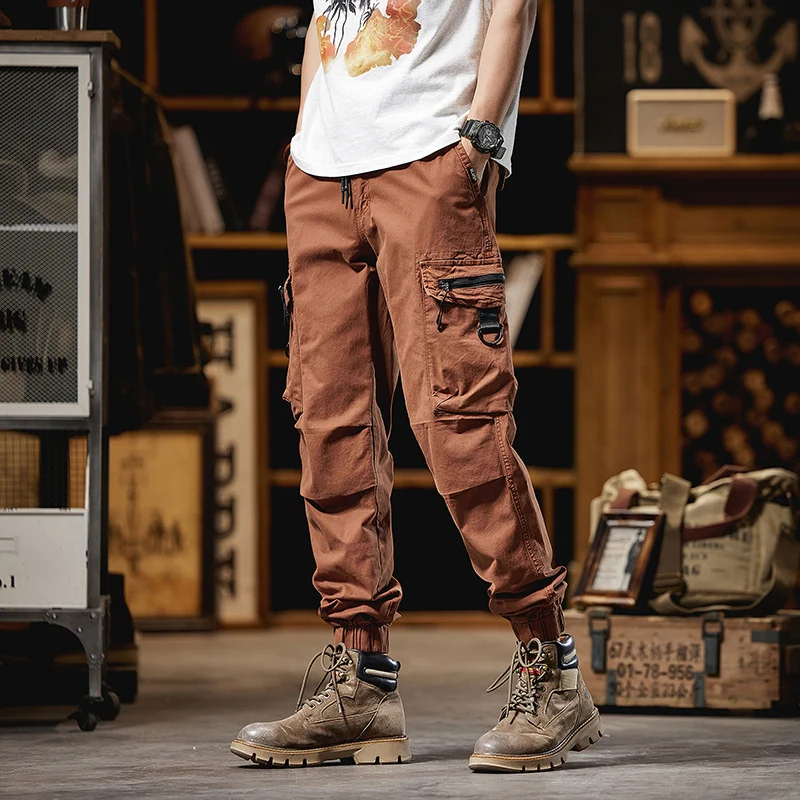 Herren Multifunktionale Cargo-Jogginghose mit D-Ringen, Reißverschluss‑Klappen und elastischen Bündchen Drune