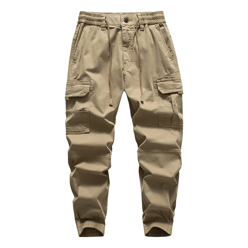 Herren Multifunktionale Cargo-Joggerhose mit Tunnelzugbund, Knieabnähern und Organizer-Taschen Drune