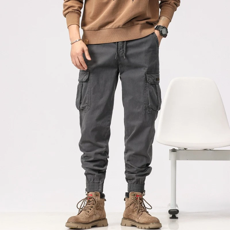 Herren Multifunktionale Cargo-Joggerhose mit Reißverschluss-Beinabschluss und großen Klappentaschen Drune