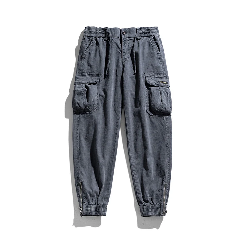 Herren Multifunktionale Cargo-Joggerhose mit Reißverschluss-Beinabschluss und großen Klappentaschen Drune