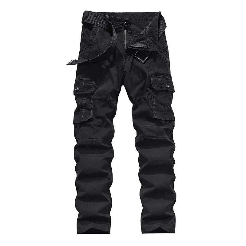Herren Multifunktionale Canvas‑Cargo‑Hose mit Kniefalten und Mehrfach‑Taschen Drune