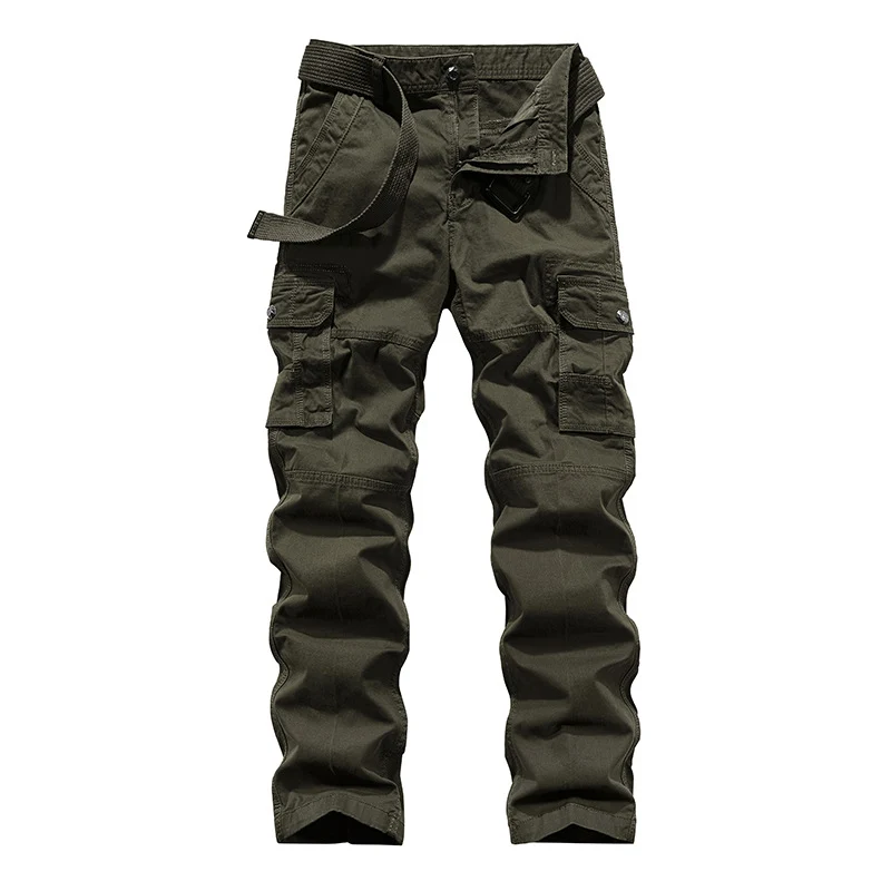 Herren Multifunktionale Canvas‑Cargo‑Hose mit Kniefalten und Mehrfach‑Taschen Drune