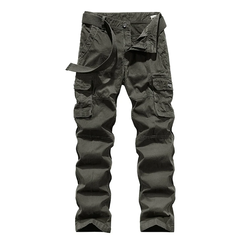 Herren Multifunktionale Canvas‑Cargo‑Hose mit Kniefalten und Mehrfach‑Taschen Drune