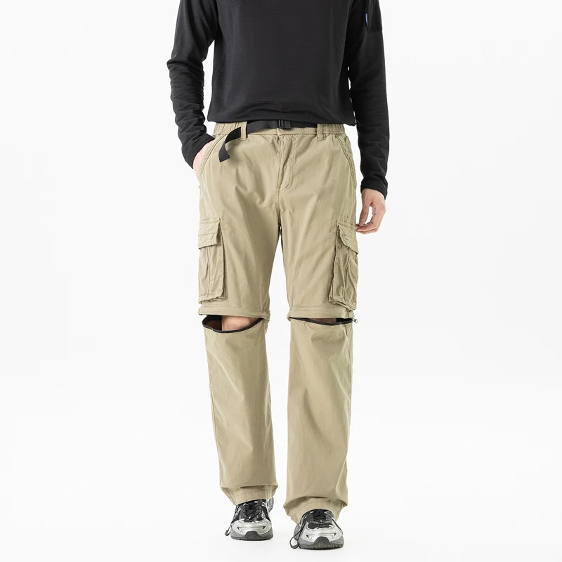 Herren Modulare Cargohose mit Reißverschluss-Beinabtrennung und Multifachtaschen Drune