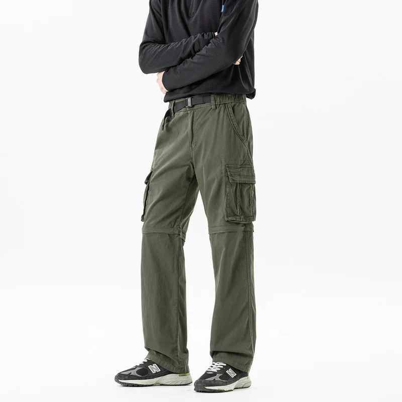 Herren Modulare Cargohose mit Reißverschluss-Beinabtrennung und Multifachtaschen Drune