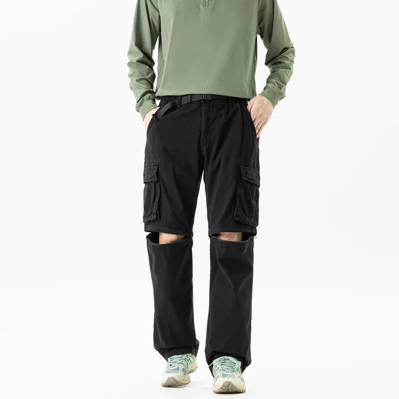 Herren Modulare Cargohose mit Reißverschluss-Beinabtrennung und Multifachtaschen Drune