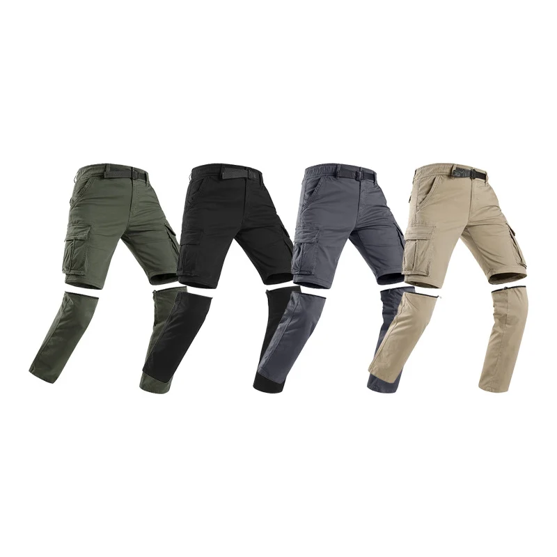 Herren Modulare Cargohose mit Reißverschluss-Beinabtrennung und Multifachtaschen Drune