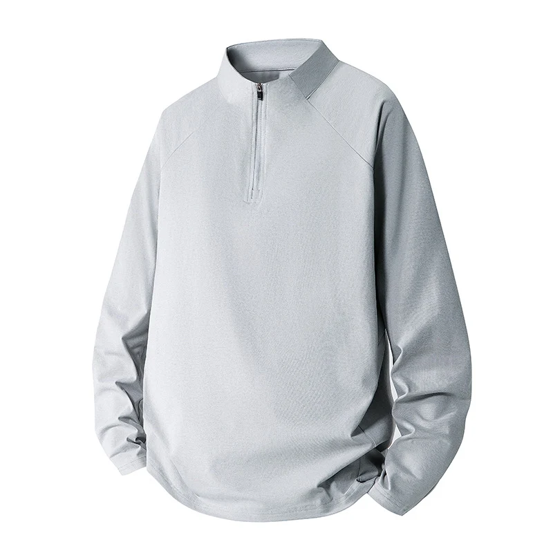 Herren Minimalistisches Halbzip-Sweatshirt mit technischem Jersey und verlängertem Saum Drune