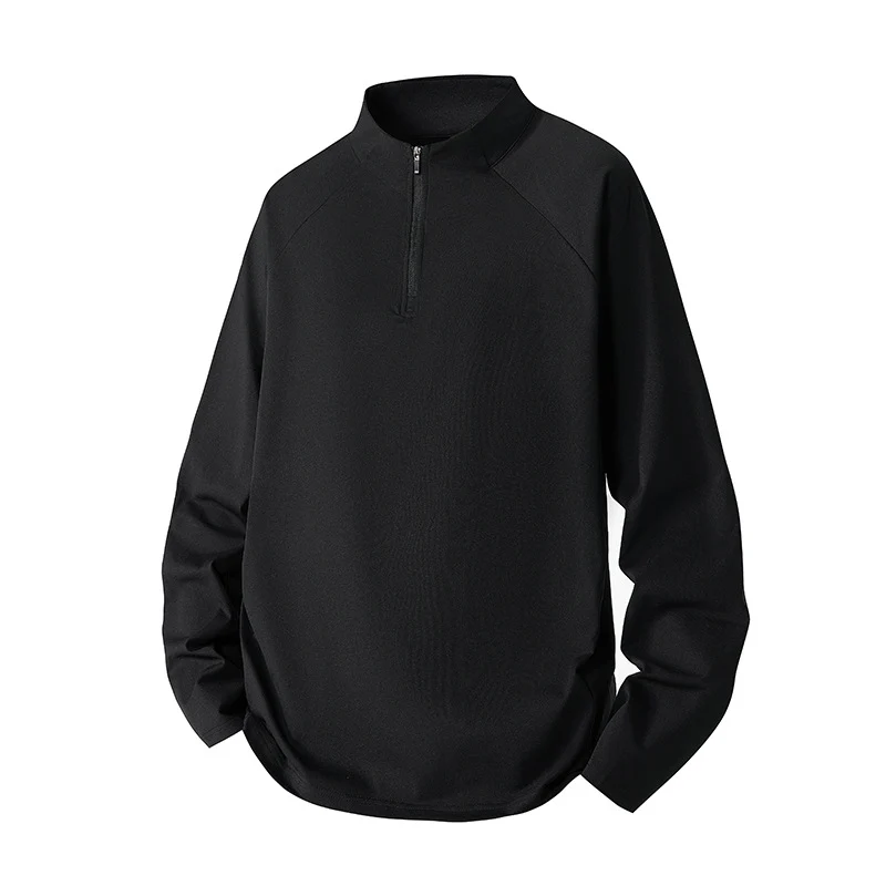 Herren Minimalistisches Halbzip-Sweatshirt mit technischem Jersey und verlängertem Saum Drune