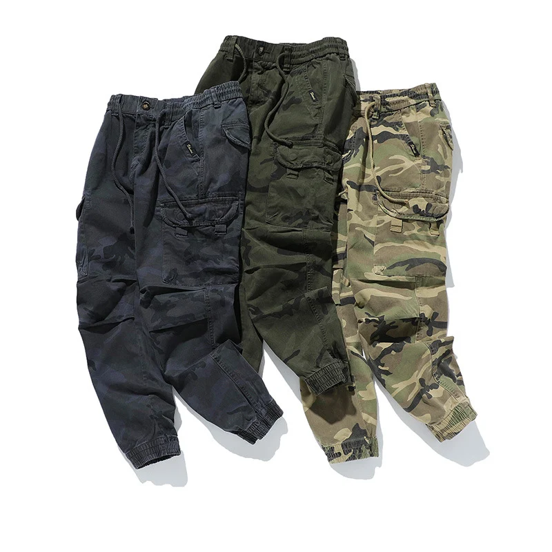 Herren Military-Style Cargo-Jogger aus Baumwollmix mit elastischem Tunnelzugbund und modularen Klappentaschen Drune