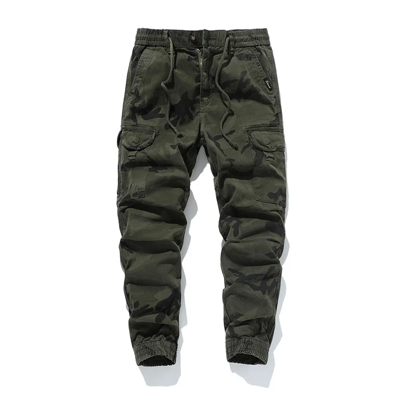 Herren Military-Style Cargo-Jogger aus Baumwollmix mit elastischem Tunnelzugbund und modularen Klappentaschen Drune
