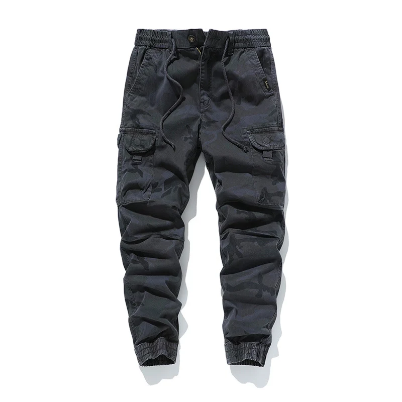 Herren Military-Style Cargo-Jogger aus Baumwollmix mit elastischem Tunnelzugbund und modularen Klappentaschen Drune