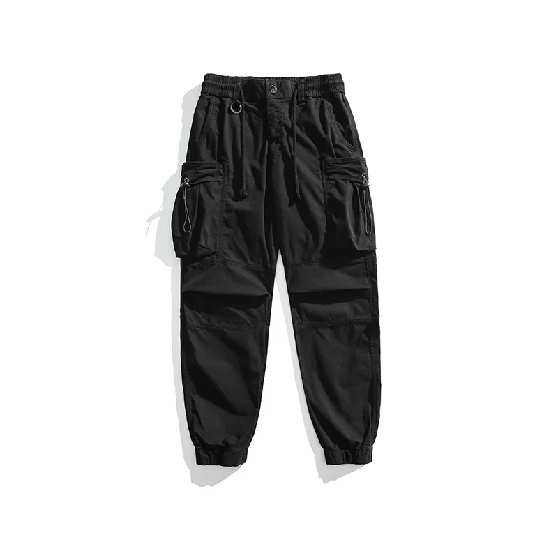 Herren Militärisch inspirierte Cargohose mit elastischem Tunnelzugbund, Klapp- und Reißverschlusstaschen Drune