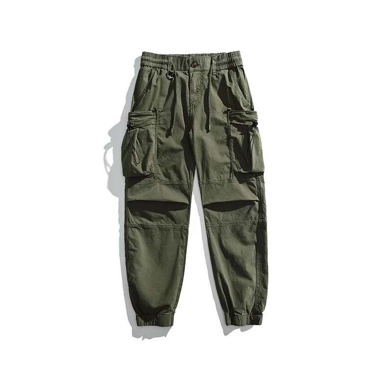 Herren Militärisch inspirierte Cargohose mit elastischem Tunnelzugbund, Klapp- und Reißverschlusstaschen Drune
