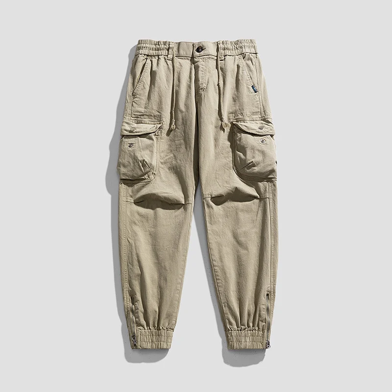Herren Militärisch inspirierte Cargo-Joggerhose mit Tunnelzugbund und Klapp-Utility‑Taschen Drune