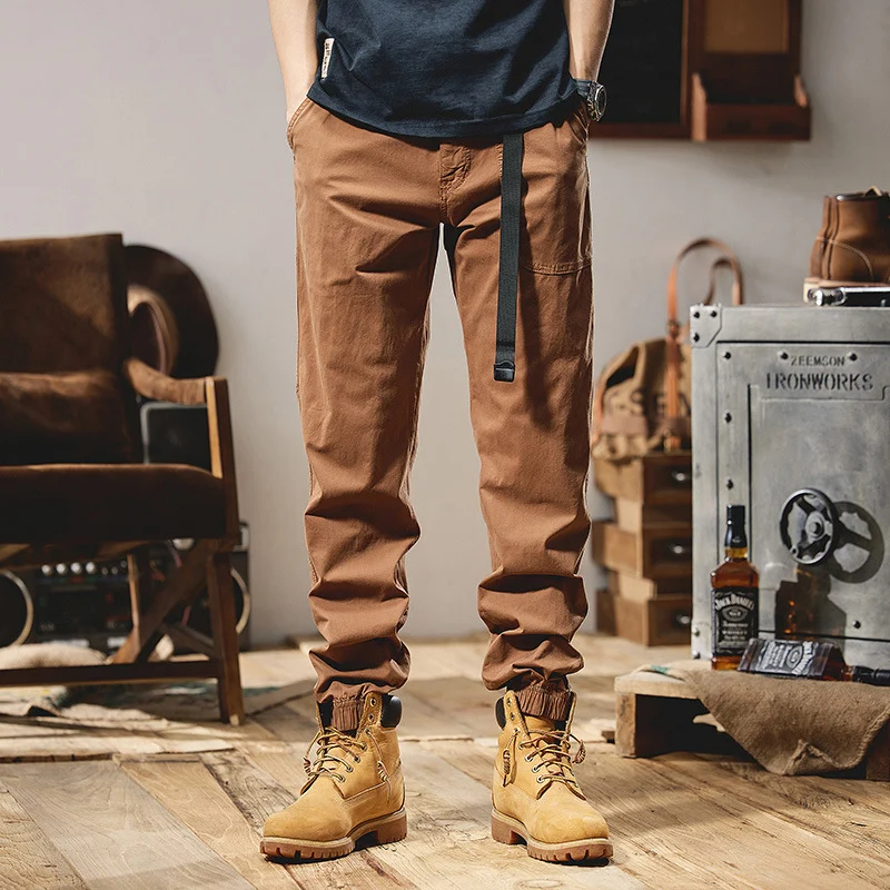 Herren Lockere Utility-Cargohose im Joggerstil mit elastischem Tunnelzugbund Drune