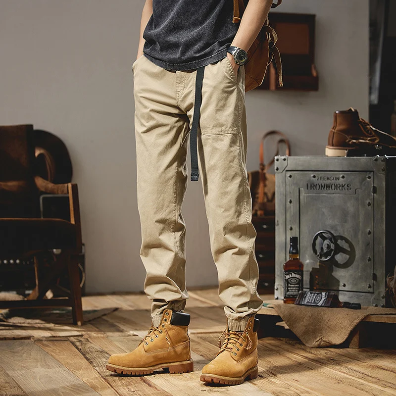 Herren Lockere Utility-Cargohose im Joggerstil mit elastischem Tunnelzugbund Drune