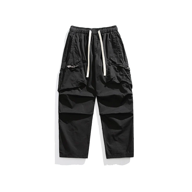 Herren Locker geschnittene Cargo-Hose mit elastischem Tunnelzugbund, Kordelzug und großen Utility-Taschen Drune